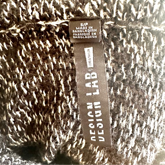DESIGN LAB | Tunic Chunky Sweater Tie Sides | Black & Grey | Women’s Size Small - Picture 9 of 9